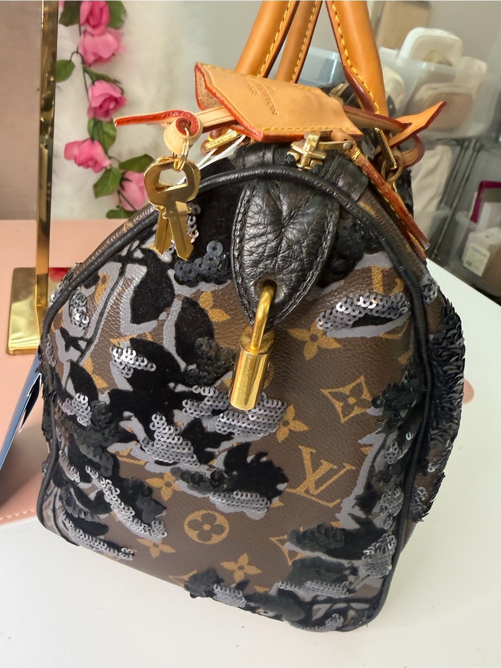 Louis Vuitton Limited Edition Monogram Fleur de Jais Speedy 30 eBay COA *Rare* - Picture 9 of 13